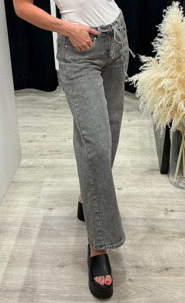 Onea belt jeans - grey wash