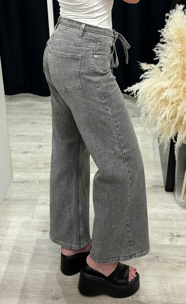 Onea belt jeans - grey wash