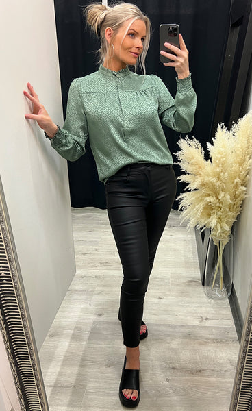 Asta jaquard blouse - green