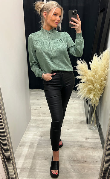 Asta jaquard blouse - green