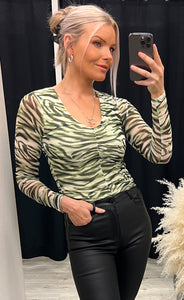 Ista blouse - green zebra