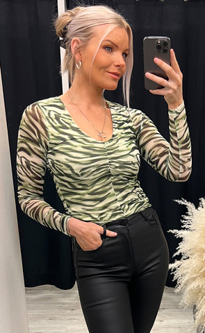 Ista blouse - green zebra