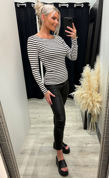 Cella longsleeve - coffee bean/white