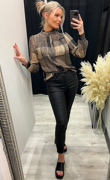 Asta blouse - brown print