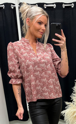 Venny blouse - rose flower