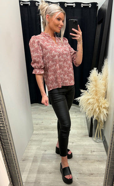 Venny blouse - rose flower