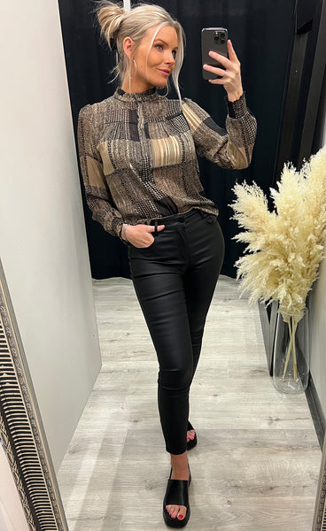 Asta blouse - brown print