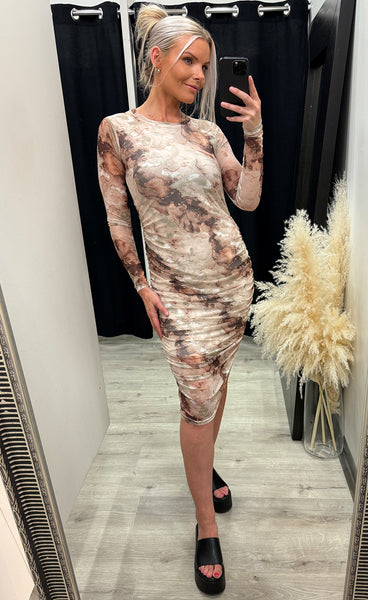 LIBERTÉ mesh dress - brown gold marble