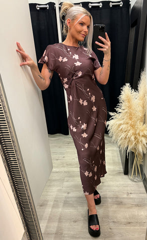 Gista dress - brown/dusty rose