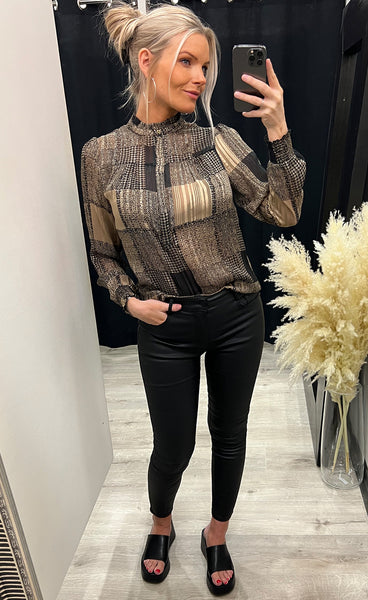 Asta blouse - brown print