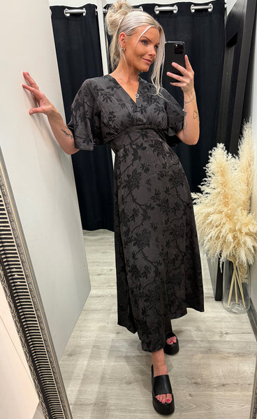 Gisela dress - brown/flower