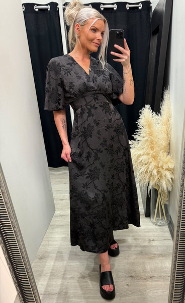 Gisela dress - brown/flower