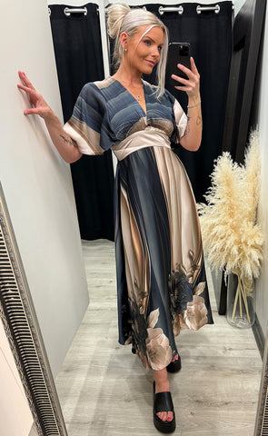 Gisela dress - wave/flower