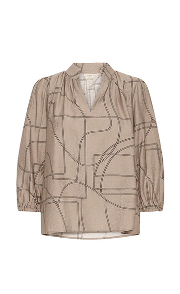 Daphne blouse 1 - desert taupe