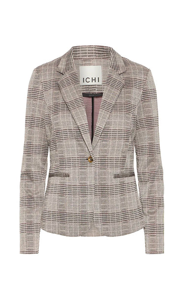Manse check blazer - natural/black check