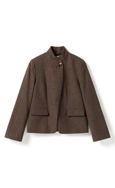 N-Monique wool blazer - tobacco melange