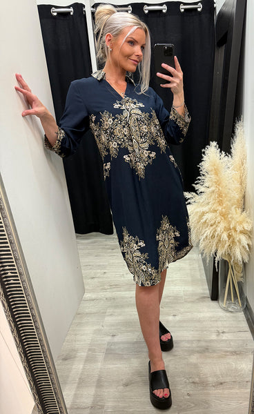 Adara dress 3 - navy mix