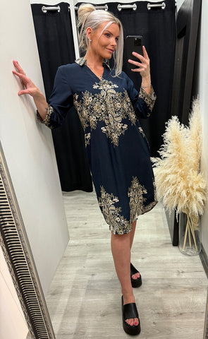 Adara dress 3 - navy mix