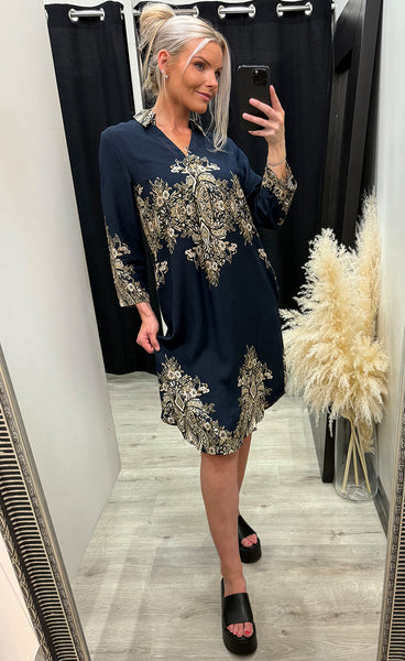 Adara dress 3 - navy mix