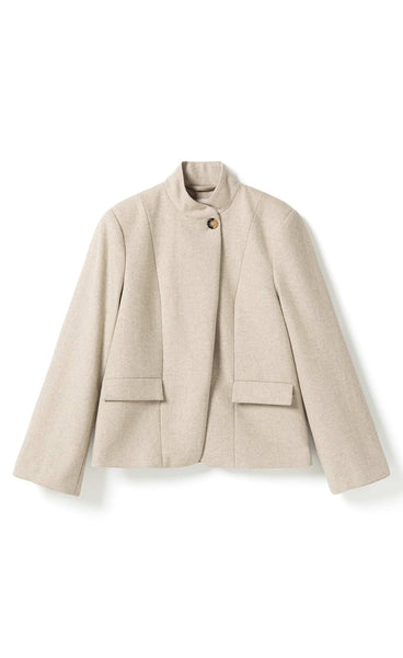 N-Monique wool blazer - oatmeal melange