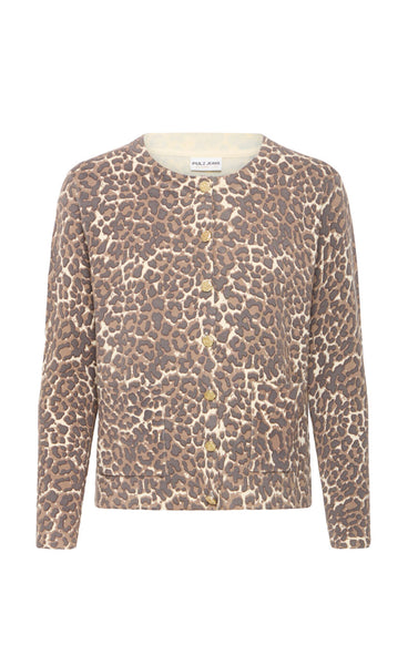 Sara short cardigan - brown animal print
