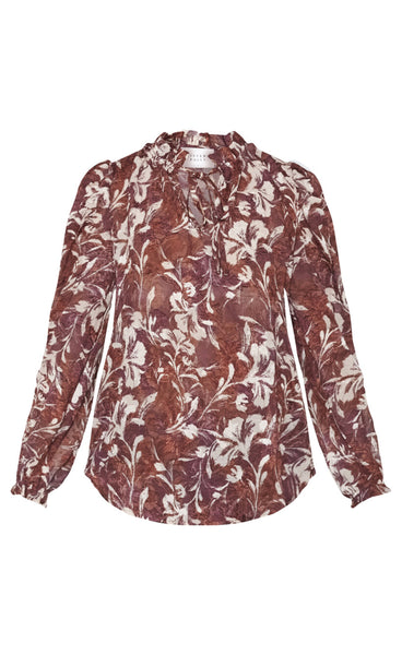 Elza blouse - bordeaux flower