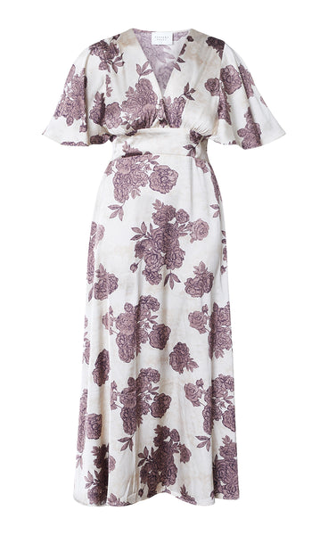 Gisela dress - bordeaux flowers