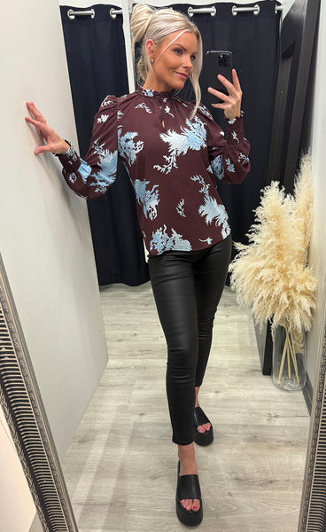 LOVE490-25 - bordeaux/leaf