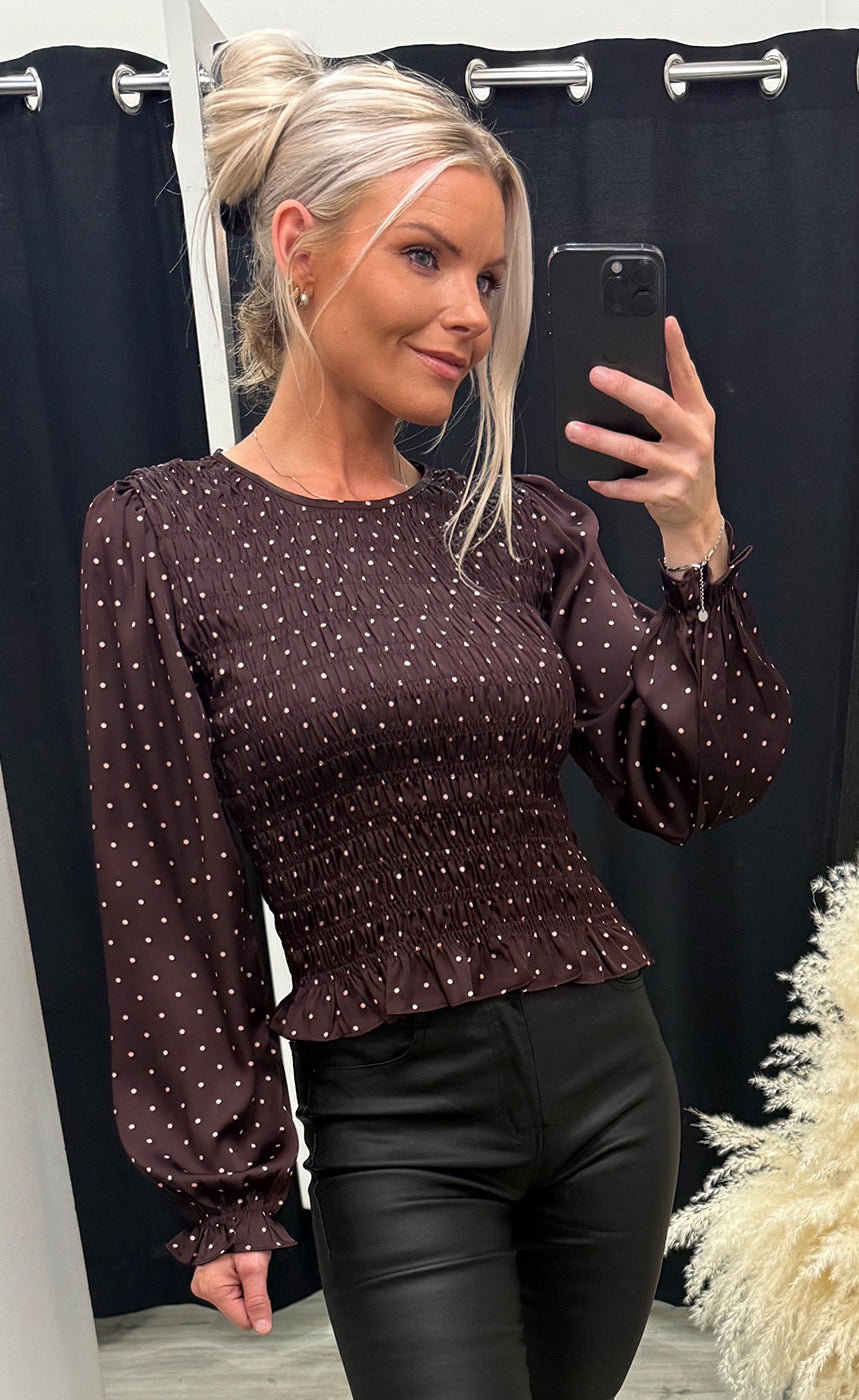 Nix blouse - bordeaux/dot