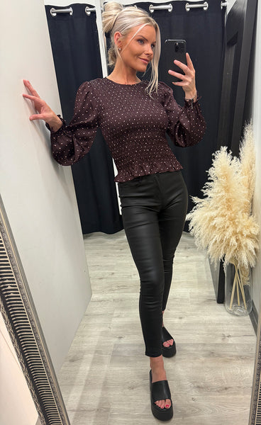 Nix blouse - bordeaux/dot
