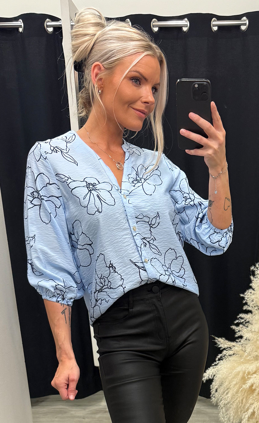 Viaba blouse - light blue/navy