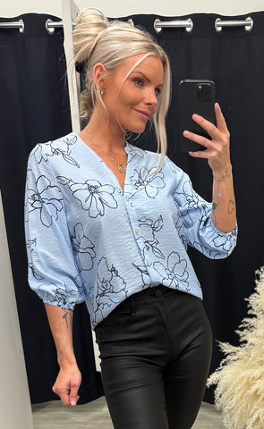 Viaba blouse - light blue/navy