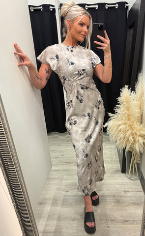 Gista dress - grey/flower