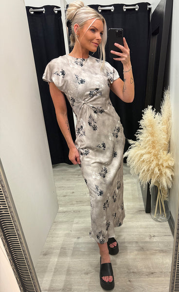 Gista dress - grey/flower