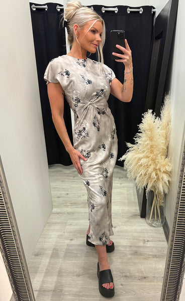 Gista dress - grey/flower
