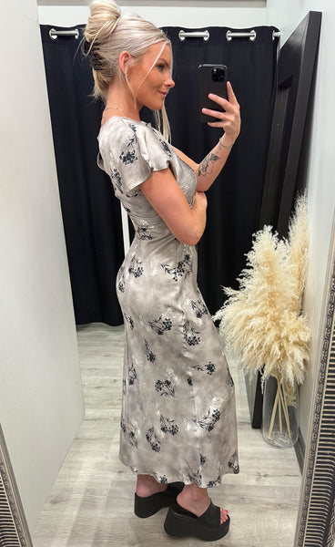 Gista dress - grey/flower