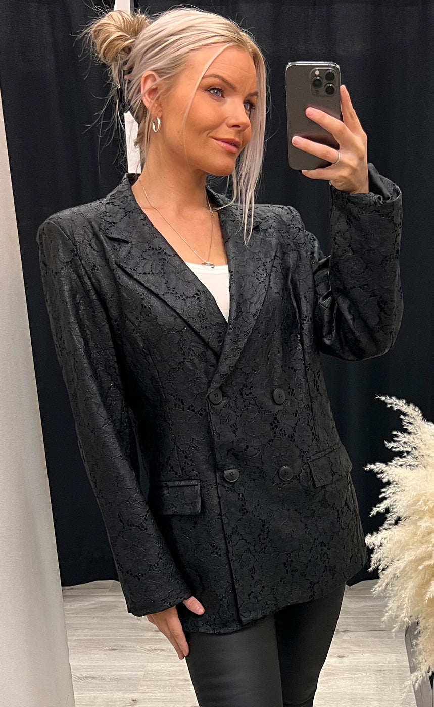 Lacey blazer - black