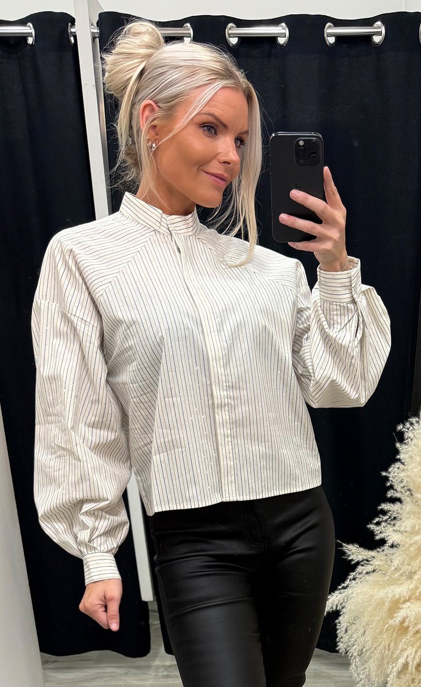 Kamari shirt - whitecap stripe