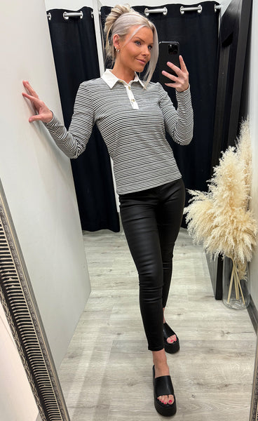 Nusemma longsleeve polo - caviar