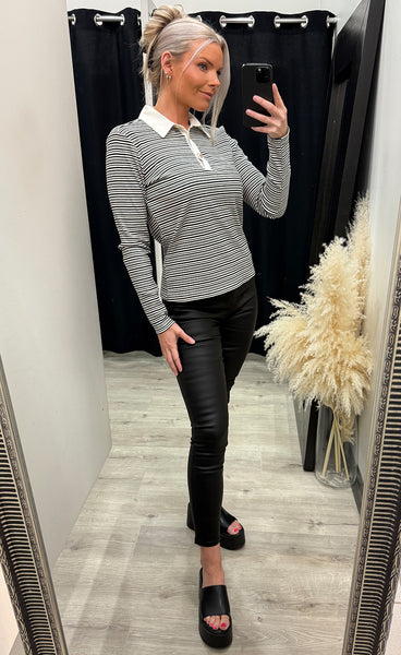 Nusemma longsleeve polo - caviar