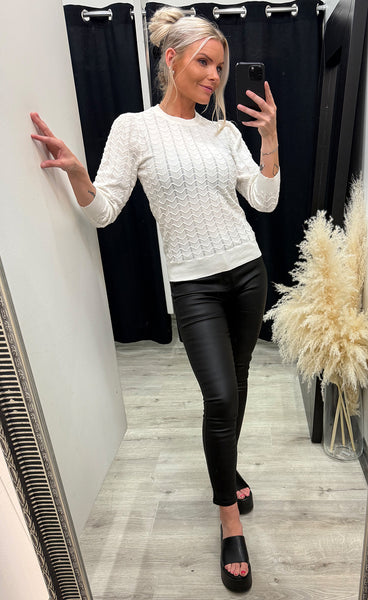 Rosy 3/4 sleeve pullover - cloud dancer