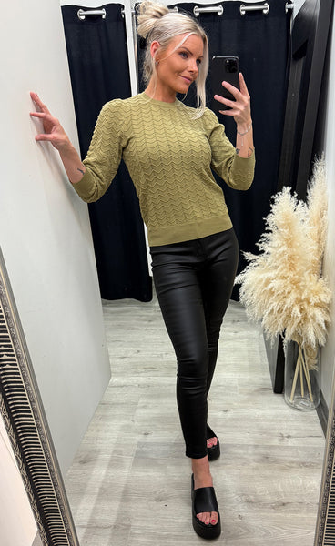 Rosy 3/4 sleeve pullover - green