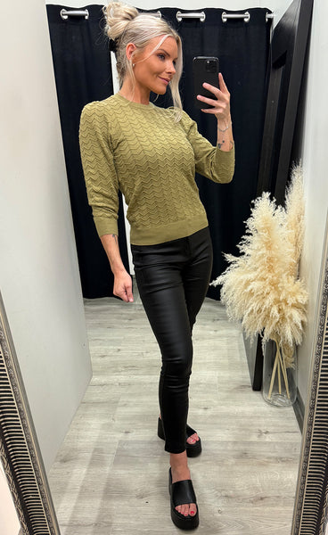 Rosy 3/4 sleeve pullover - green