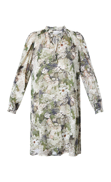 Elza dress - flower khaki