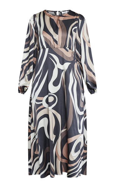 Mynte dress - black brown print