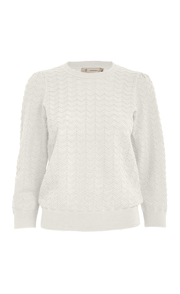 Rosy 3/4 sleeve pullover - cloud dancer