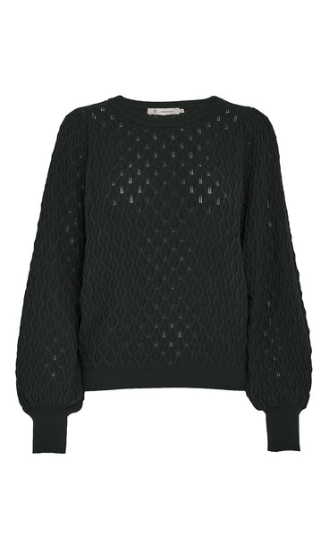 Rosalia puff sleeve knit - black