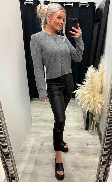Lya knit cardigan - dark grey melange