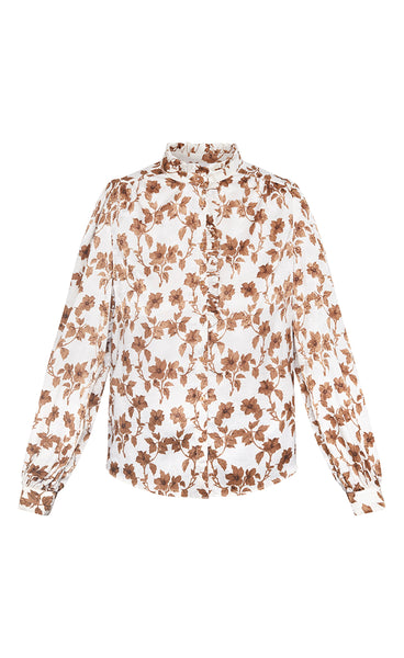 Virsa shirt - cognac flower