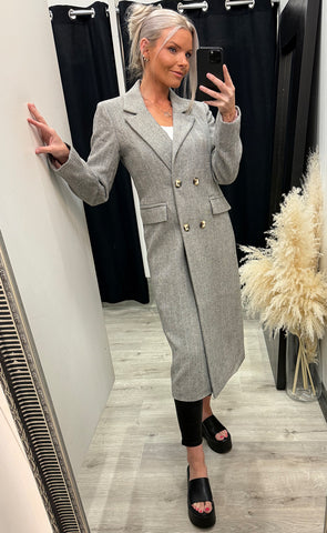 Nuraven coat - medium grey melange